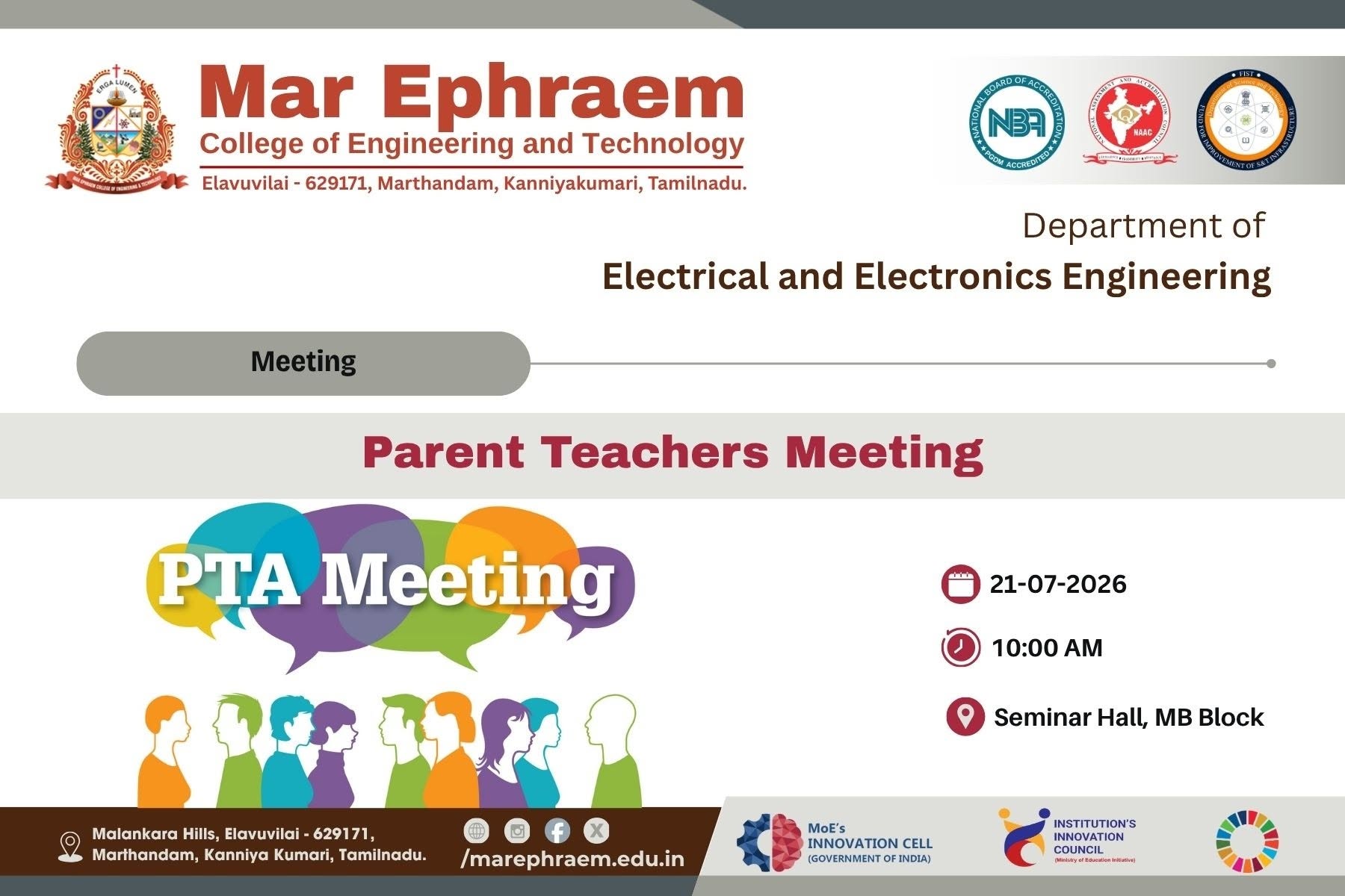Parent-Teachers Association (PTA) Meeting